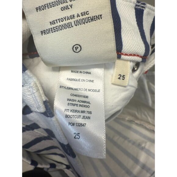 Alice & Olivia Women's CD403311630 Size 25 Indigo Admiral Stripe Bootcut Jeans - Picture 8 of 11